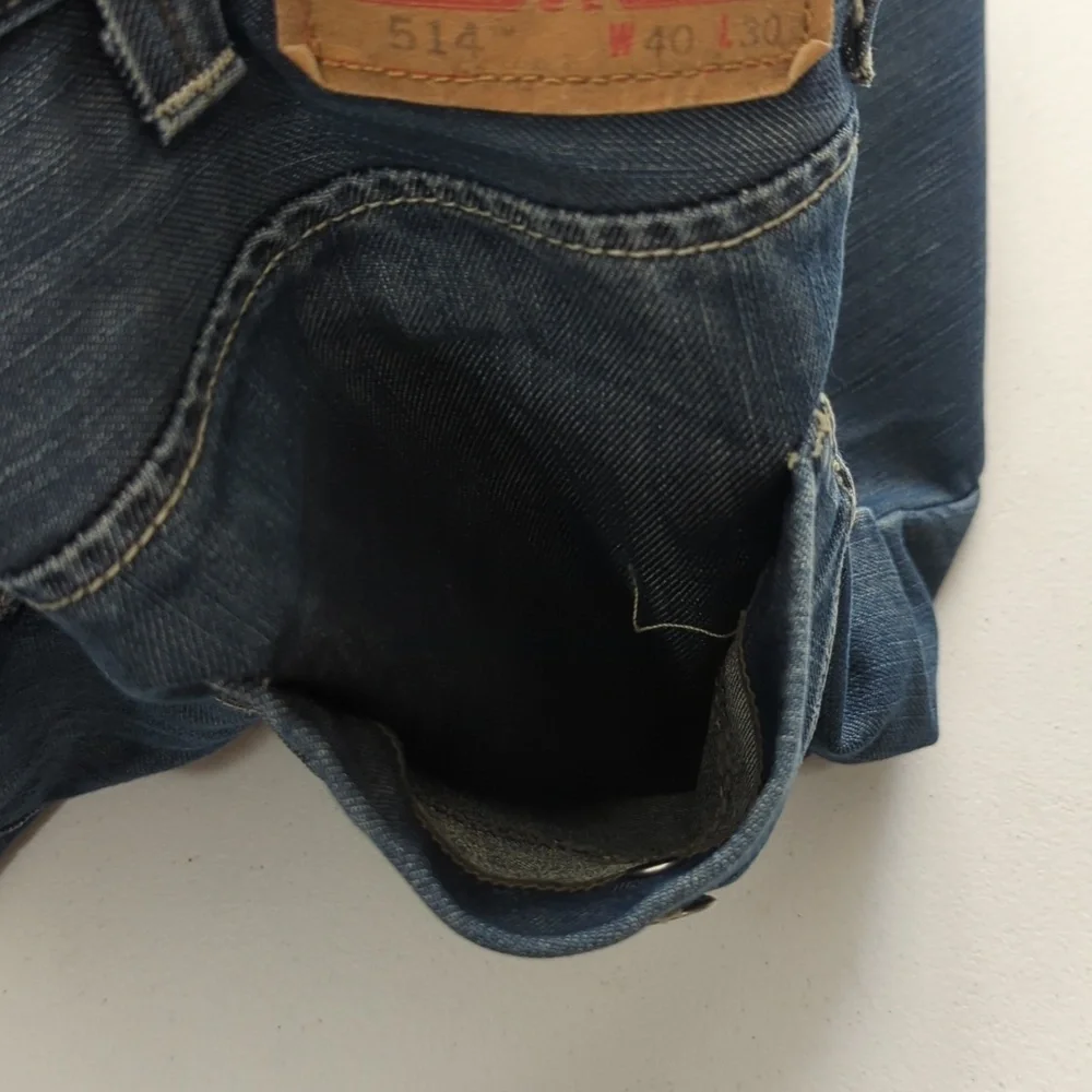 Levi's 514 Relaxed Fit Denim Jeans - Dark Blue 40x30 Amazing!! Cool Look!!